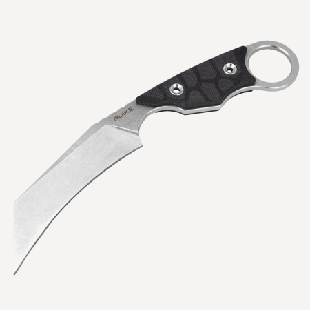 Нож-Керамбит RUiKE FS68-B (Сталь_14С28N/Черный_G-10)